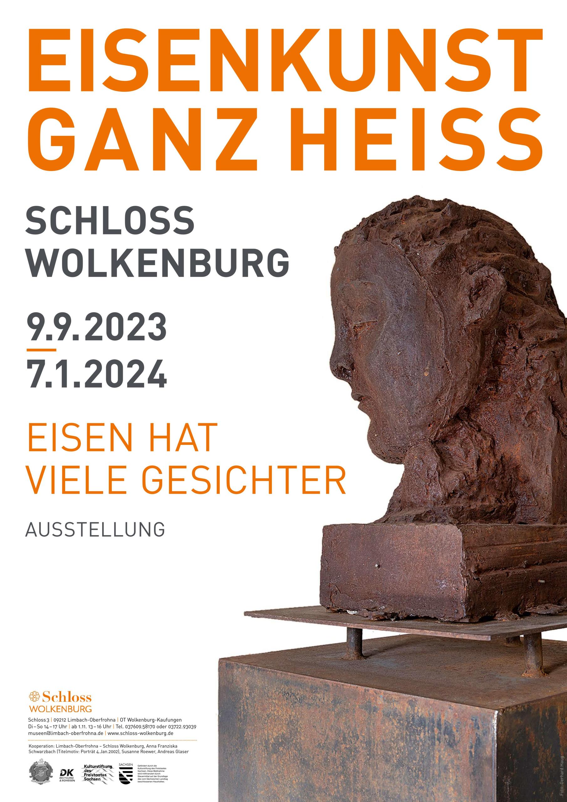 Plakat Eisenguss ganz heiss Ausstellung Eisen hat viele Gesichter