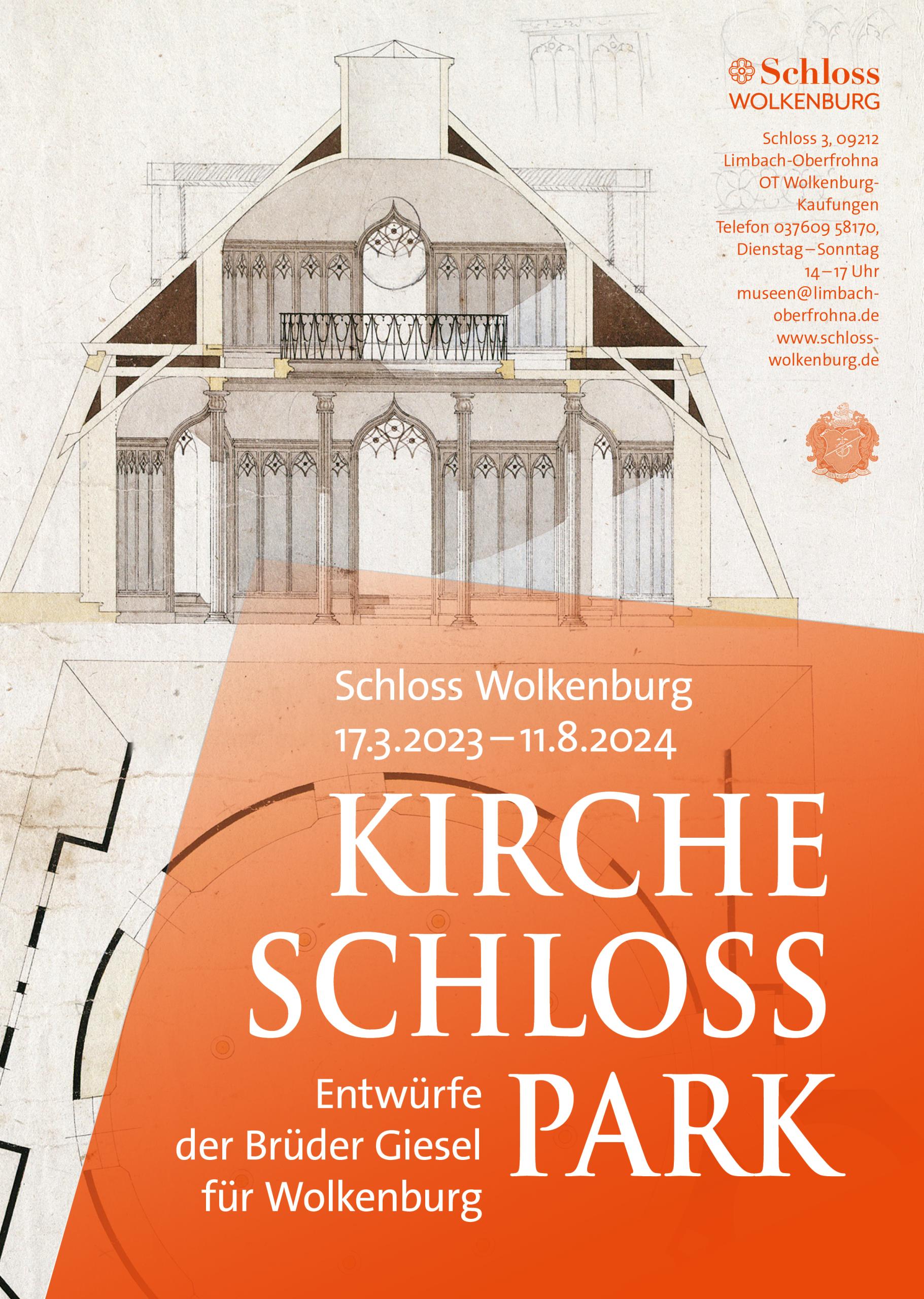 Plakat Ausstellung Schloss Park Kirche Giesel